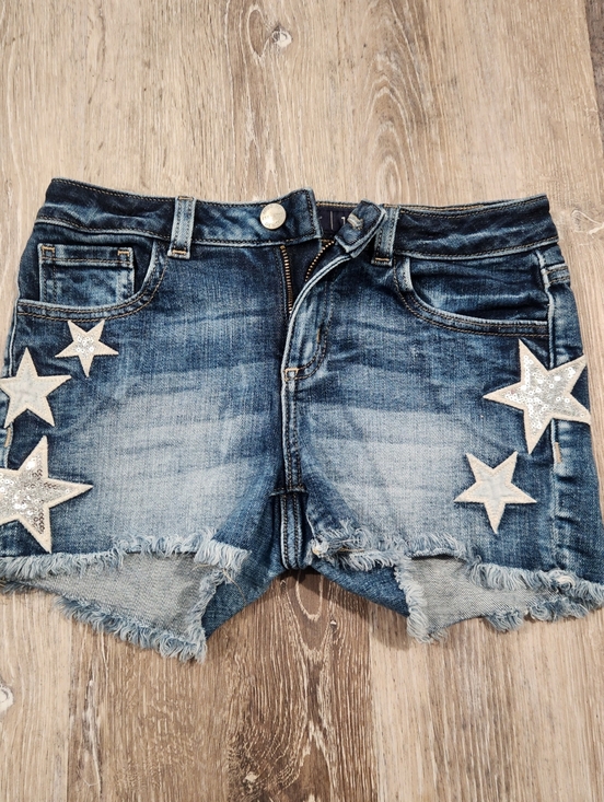 Miss Me Pants - Youth Sz 12 Miss Me Blue Star Appliqué Denim Shorts